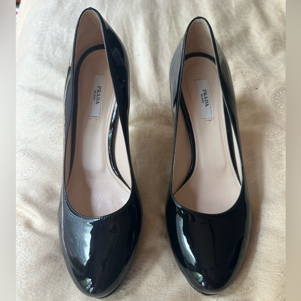 Prada Patent Leather Black Heels